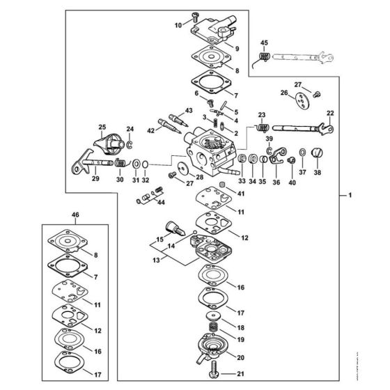 Carburetor for Stihl BR 550