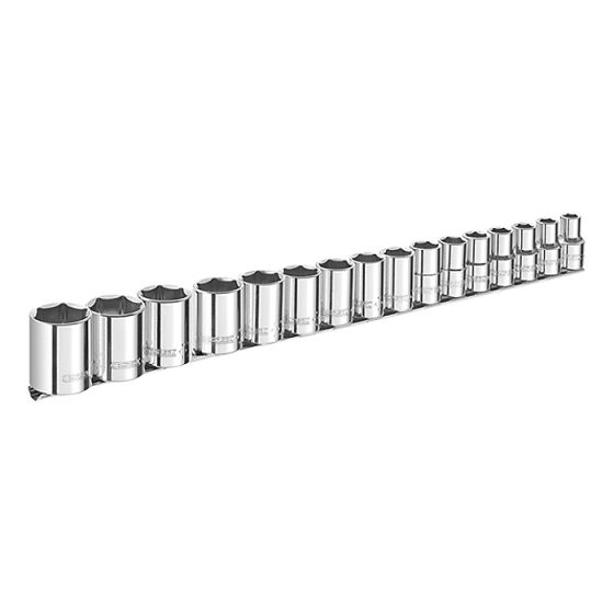 Socket Set of 16 Metric 1/2in Drive by Britool - E032902