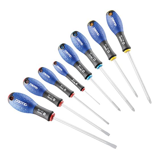 Screwdriver Set 8 Piece Slotted / Phillips / Pozidriv by Britool - E160907