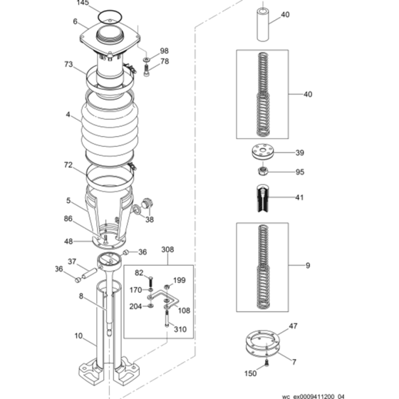 Guide Cylinder Assembly for Wacker Neuson BS50-4 Trench Rammer