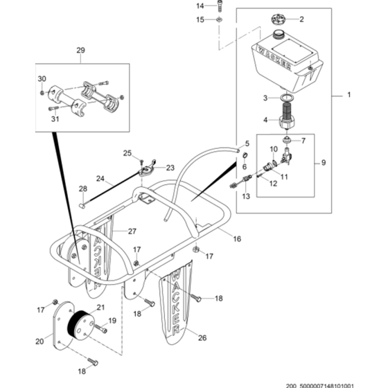 Guide Handle Assembly for Wacker BS52Y Trench Rammers