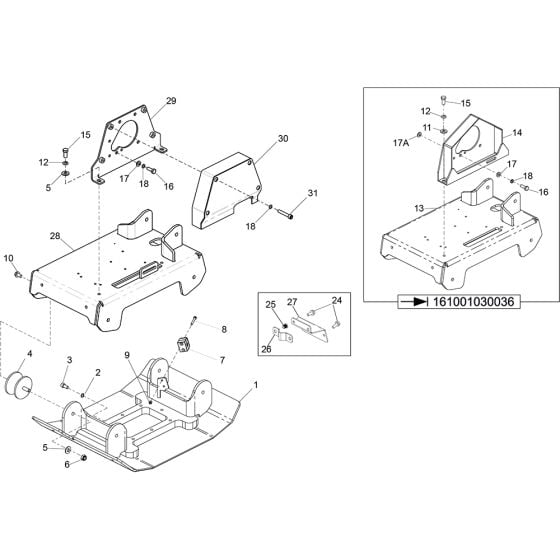 Baseplate Assembly for Altrad Belle RPC30 Reversible Plate