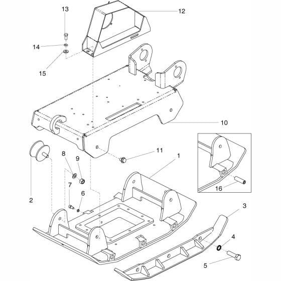 Baseplate Assembly for Altrad Belle RPC35 Reversible Plate