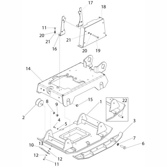 Baseplate Assembly for Altrad Belle RPC55 Reversible Plate