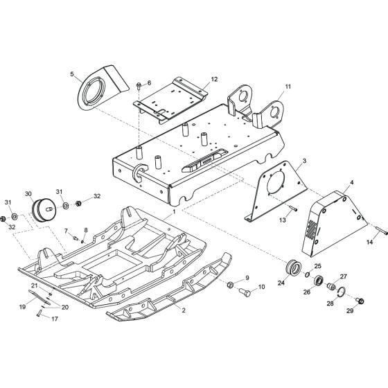 Baseplate Assembly for Altrad Belle RPC60 Reversible Plate Honda