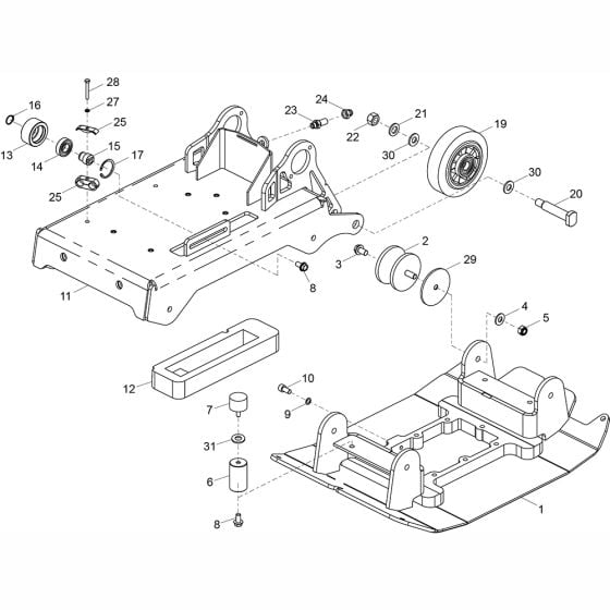 Baseplate Assembly for Altrad Belle RPX35 Reversible Plate