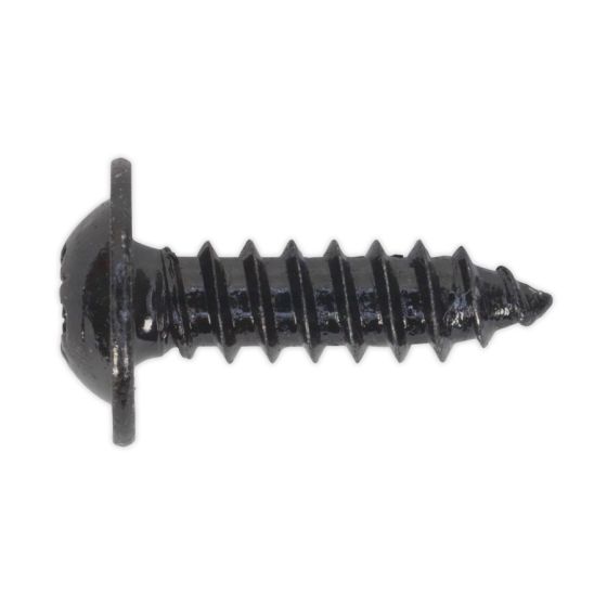 Self Tapping Screw 4.8 x 16mm Flanged Head Black Pozi BS 4174 Pack of 100 Sealey Part No. BST4816