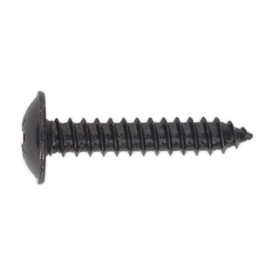 Self Tapping Screw 4.8 x 25mm Flanged Head Black Pozi BS 4174 Pack of 100 Sealey Part No. BST4825