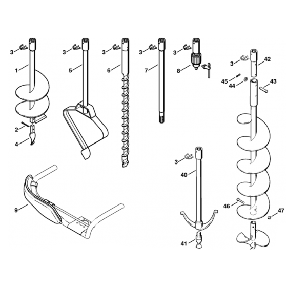 Extras Assembly for Stihl BT106 Earth Auger