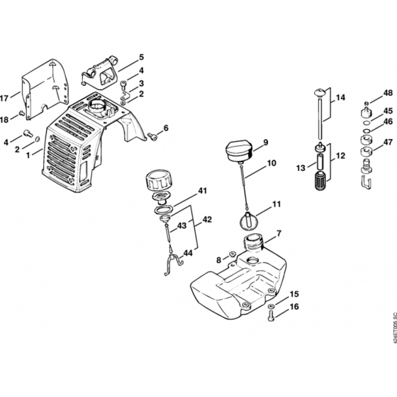 Machine Cover Assembly for Stihl BT106 Earth Auger