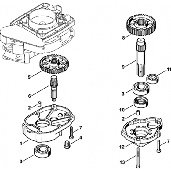 Gear Head Assembly for Stihl BT120C Earth Auger