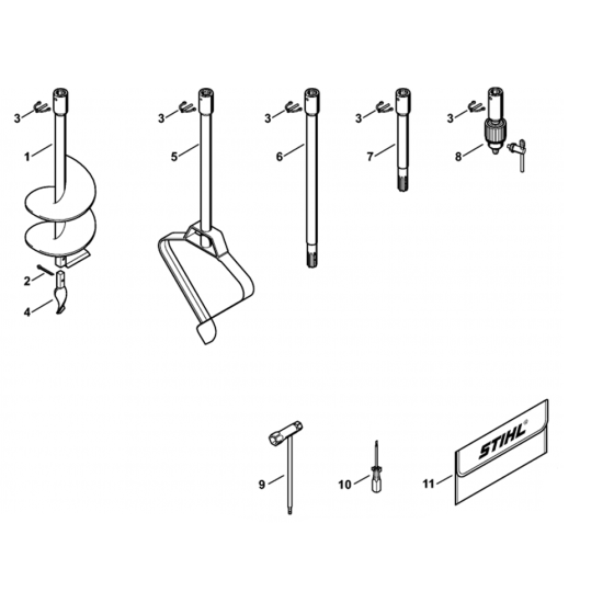 Extras Assembly for Stihl BT121 Earth Auger