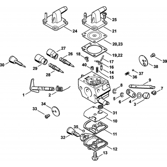 Carburetor C1Q-S161, C1Q-S83  Assembly for Stihl BT121 Earth Auger