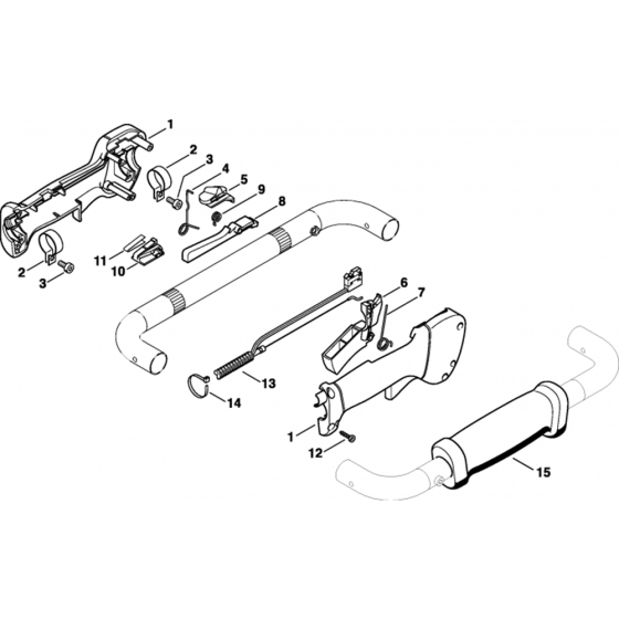 Control Handle Assembly for Stihl BT130 Earth Auger