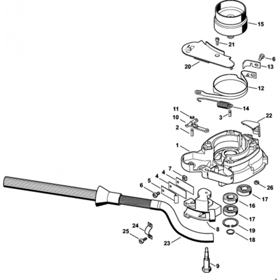 Clutch Housing, Break Assembly for Stihl BT130 Earth Auger