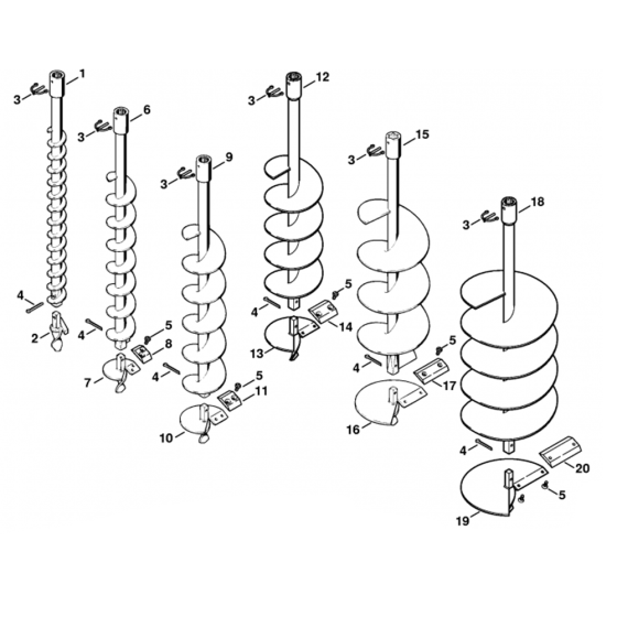 Earth Auger Assembly for Stihl BT130 Z Earth Auger