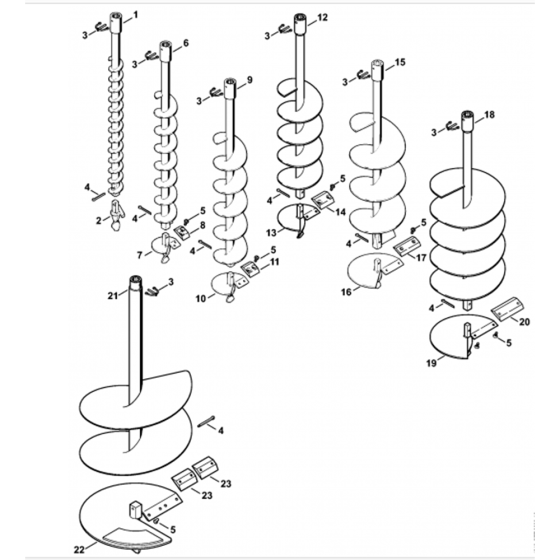 Earth Auger Assembly for Stihl BT131 Earth Auger