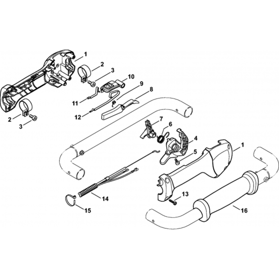 Control Handle Assembly for Stihl BT131 Earth Auger