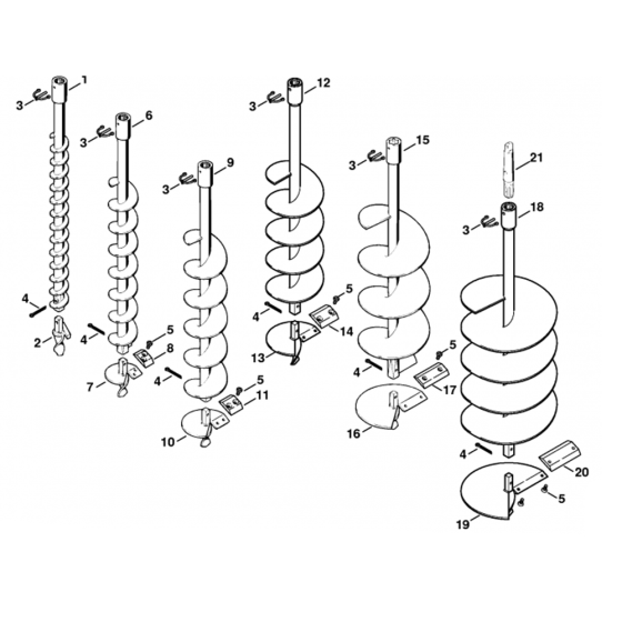 Earth Auger Assembly for Stihl BT309 Earth Auger