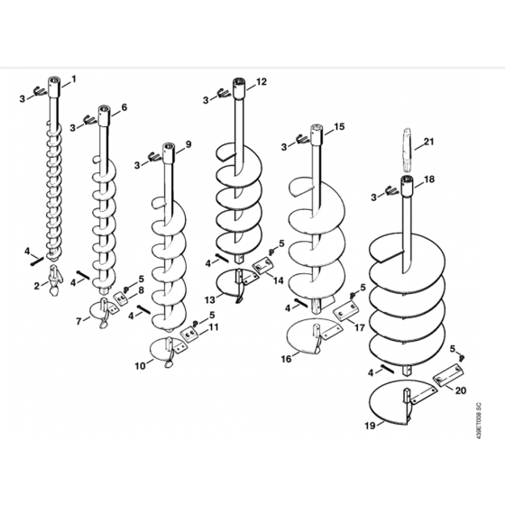 Earth Augers-1 Assembly for Stihl BT309 Earth Auger