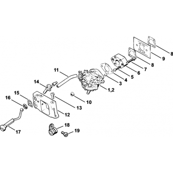 Carburettor, Adapter Assembly for Stihl BT360 Earth Auger