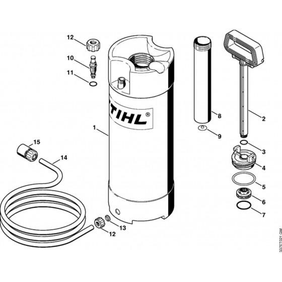 Pressurized Water Tank-1 Assembly for Stihl BT45 Earth Auger