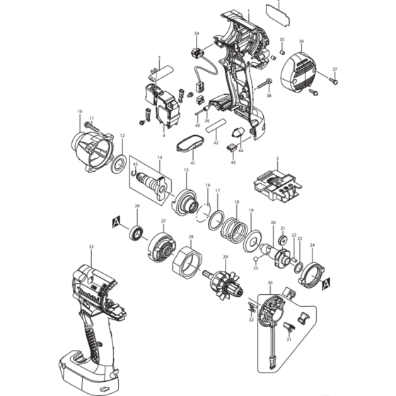 Main Assembly for Makita BTW073Z Cordless Impact Driver