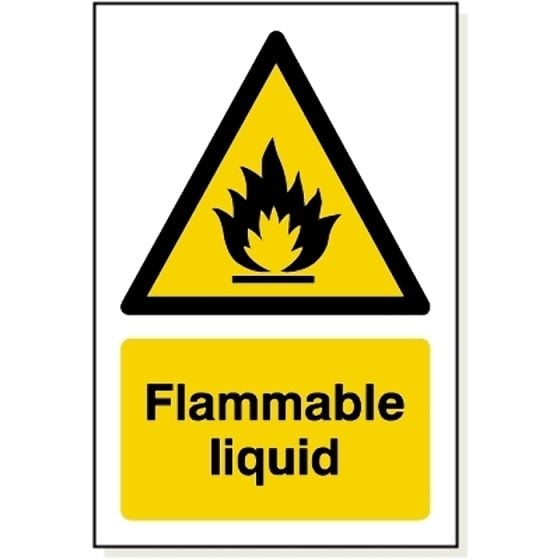 'Flammable Liquid' Self Adhesive Sign 240mm x 360mm