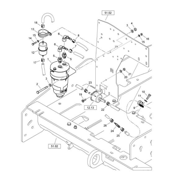 Fuel System Assembly for Bomag