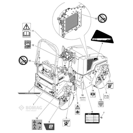 Decals for Bomag Roller
