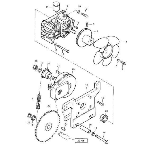 Transmission for Bomag BW 71 E