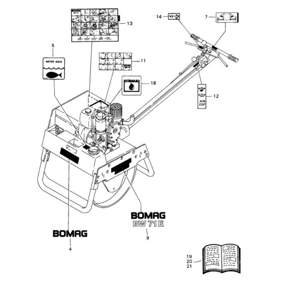 Decal Assembly for Bomag BW 71 E