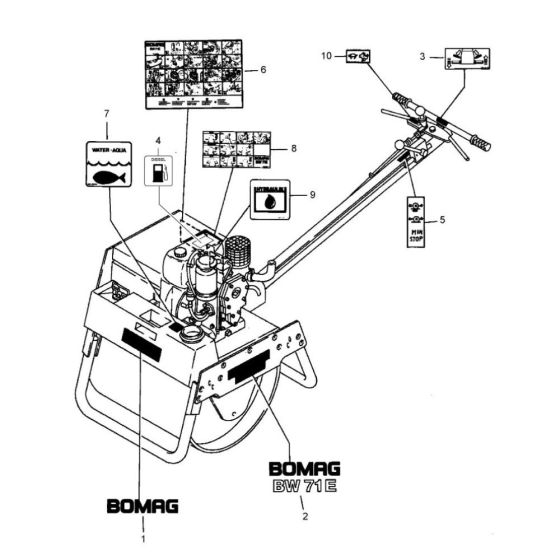 Decal Assembly for Bomag BW 71 E