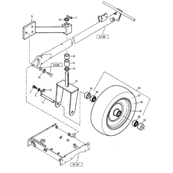 Bomag BW 75 E Wheel Assembly