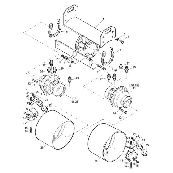 Clearside Roller Drum Assembly