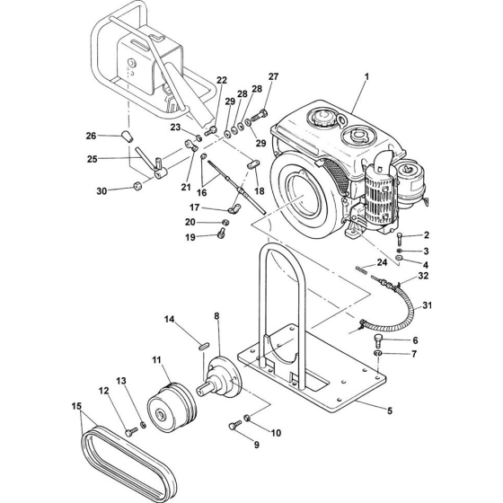 Engine Unit Assembly for Belle TDX 650 Twin Drum Roller Vibrating Roller