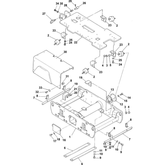 Frame Unit Assembly for Belle Belle BWR 750 Twin Drum Vibrating Roller