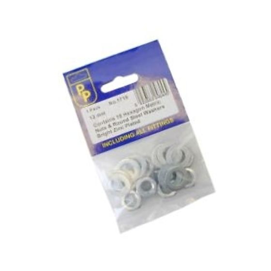 Nuts & Washers, Grade 4.8 Zinc Plated, Various Sizes, Packs of 2 to 20