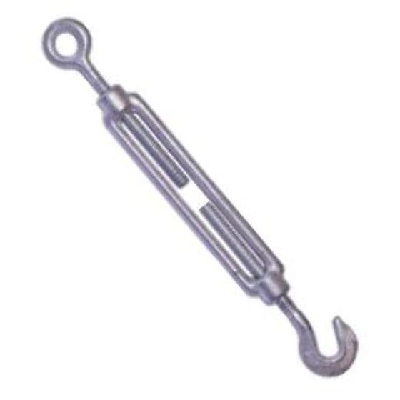 8mm x 110mm Forged Straining Screw - Hook to Eye, Zinc Plated