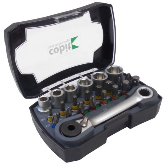 Cobit Colour Ring Bit & Nut Setter 24pc Set - Pozidriv, Philips, Torx, Hex