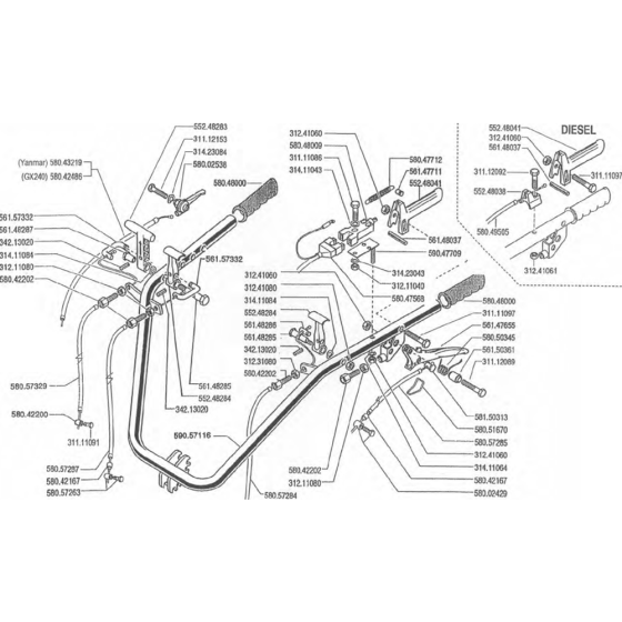 Lever Assembly for Camon C10 (2011) Rotovators