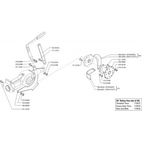 Tine Assembly for Camon C13 (2011) Rotovators