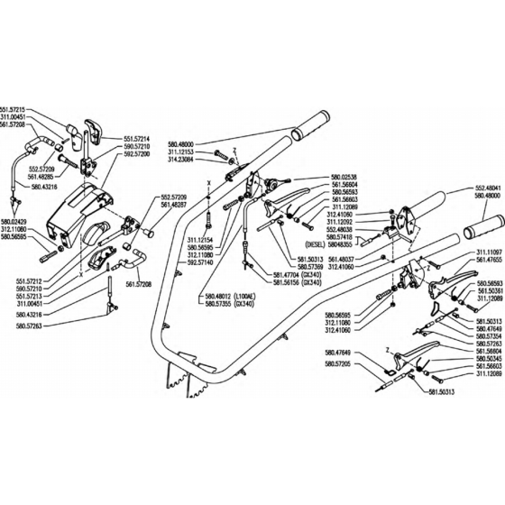 Handle Assembly for Camon C13 (2011) Rotovators