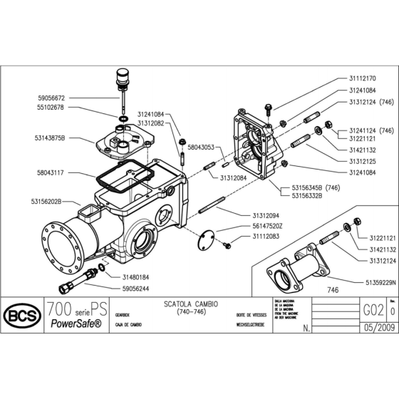 Gearbox Assembly for Camon C13 (PowerSafe) Rotovators