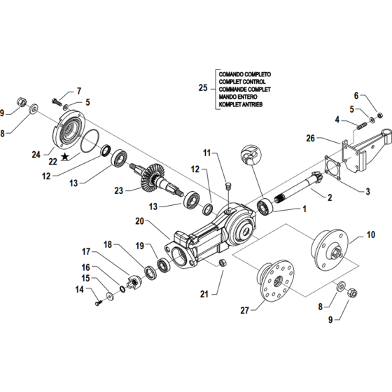 Rotary Hoe Control Assembly for Camon C13 (PowerSafe) Rotovators