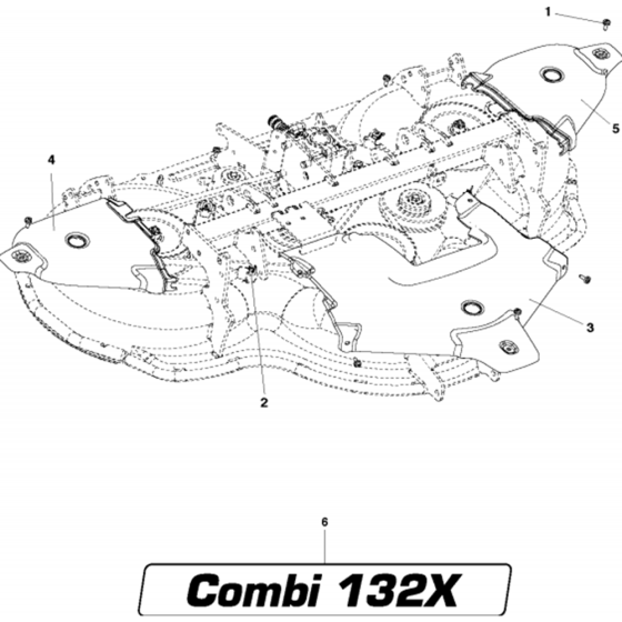 52"/132cm Cutting Deck Assembly-6 for Husqvarna Cutting Deck C132 X Riders