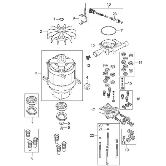 Motor Pump Assembly for Nilfisk