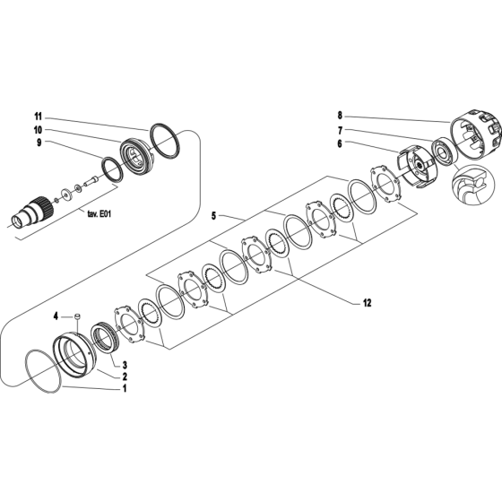 Cylinder and Clutch Assembly for Camon C15 (PowerSafe) Rotovators