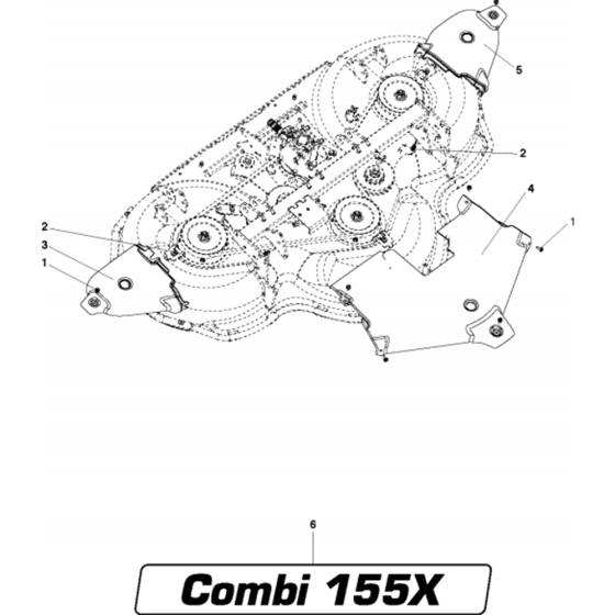 61"/155cm Cutting Deck Assembly-6 for Husqvarna Cutting Deck C155 X Riders