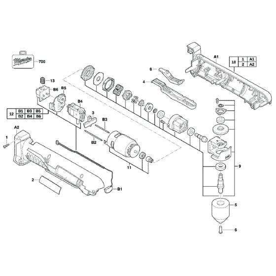 Milwaukee C18RAD Assembly